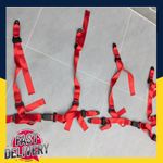 Pair Red 4 Point Car Racing Seat Belt Safety Harness Universal Design x2