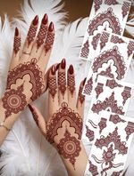 4 Sheets Hands Intricate Henna Tattoo Design Stick Temporary Eid Ramadan Wedding