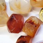 Natural Carnelian Agate Beads Faceted Gemstones choose Size 12-23 x 11-16mm x 10