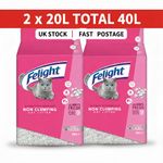 Felight 20L x 2 Antibacterial Non-Clumping Cat Litter Silverfresh Odour Control