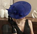 Royal Blue Charming Ladies' Luxurious Wide Brim Hatinator Brand New With Band