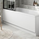 Modern Bathroom 1700mm White Gloss Finish Acrylic Front Side Bath Panel Easy Cut