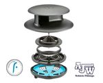Roof Vent Flettner TCX-2 * Standard Base * Black * Van Fan Wind Driven UK Made