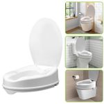 Raised Toilet Seat with Lid 4" Toilet Seat Riser for Elderly,Disabled,Mobility