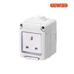 GEWISS GW27843 13 AMP 1 GANG IP55 WATERPROOF SOCKET ENCLOSURE 2P+E 13A
