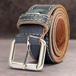 FULL GRAIN MENS GENUINE LEATHER BELTS CASUAL BLACK BROWN TAN 38 mm width UK