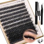 Cluster Lashes Kit - Fluffy Cluster Lashes 10-18mm, 200D Lash Extension Kit wit