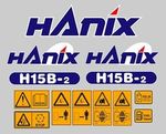 HANIX H15B-2 DIGGER COMPLETE DECAL STICKER SET WITH SAFETY WARNING DECALS