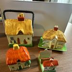 Carlton Ware Cottage House Canister Set 4-Piece Made in England