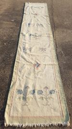 Vintage Traditional Handmade Beautiful Floral Kilim Floor Rug Carpet 352x75 cm