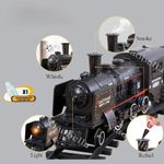 Electric Steam Train Set Smoke Sound Passenger Railway Toy Battery Operated UK