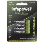 AAA Rechargeable Batteries 550mAh NiMH 4 Pack Rechargeable AAA
