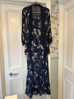 Chesca Maxi Dress & Jacket Navy Silver Silk Blend