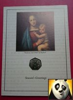 2005 GIBRALTAR Christmas Xmas 50p Fifty Pence Mary and Jesus Coin Card 