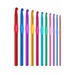 Crochet Hooks Set 12 Pcs  Knitting Needles Multi Colour Aluminium 2mm - 8mm
