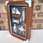 Vontage Hanging  Key Holder Box  Nautical Knots Rope Cabinet Shadow Box     /C53