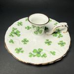Hammersley Shamrock Clover Chamberstick Candle Holder Porcelain England HTF