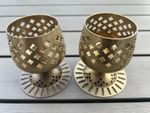 Pair Of Vintage Indian Brass Candle Holders 