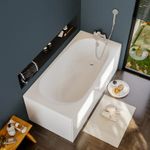 Bathroom City Small Deep Bath with Front Panel 1200 x 700mm Acrylic White Petite
