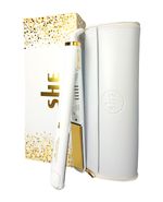 SHE ORIGINAL ICE WHITE GOLD TITANIUM HAIR STYLER & HEAT RESISTANT ROLL BAG 2026