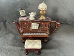 Vintage Swineside Teapottery Ceramic Parlor Piano Decorative Teapot  