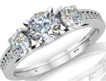 2.50ct -3 Stone Dazzling 925 Silver Wedding Engagement Ring