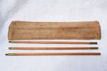 Wooden yard measure or drapers' sticks, engraved numerical markings & brass ends