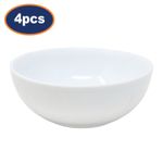 White Porcelain Bowls 15cm Round Cereal Serving Microwave Dishwasher Safe 4Pcs