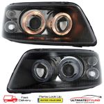 VW T5 Headlights Halo Angel Eye Ring RHD & LHD Switch Inside Projector 2003-2010
