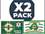 2 X Northern Ireland Football Our Wee Country GAWA Green & White Flag