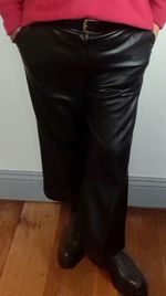 Black Wide Leg Faux Leather Pants. 20. New.