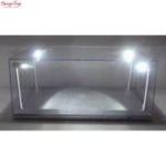 T9 1/18 LED DISPLAY CASE 4 ADJUSTABLE LIGHTS 35 X 15 X 16CM WITH SILVER BASE