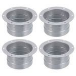 4Pcs 3 Inch Duct Connector Flange Metal Straight Pipe Exhaust Hose Flange