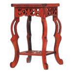 Versatile Rosewood Plant Stand Dark Red Wooden Pedestal for Bonsai Decor