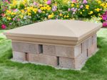 Cast Stone Pier Cap 2x2 FPT / Pillar Wall Caps / Brick Wall Caps / Pier Tops
