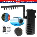 3in1 Aquarium Fish Tank Water Pump Internal Purifier Filter Oxygen Wave UK Plug