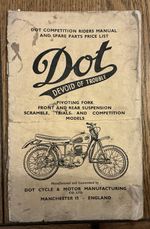 DOT Competition Riders Manual and Spare Parts Price List- Original copy! Rare