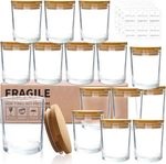 15 Pack 7oz Clear Glass Candle Jars Containers with Lids for Candle Making DIY
