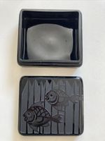 Kaza France Studio Antique Art Glass Deco Fish Design Trinket Box