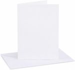 A6 White Card Blanks & C6 Envelopes - 250gsm Card Pre-Creased For Easy Folding
