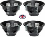 12" SET OF 4- BLACK HANGING BASKETS FOR PLANTS FLOWERS HANGING GARDEN OUTDOOR