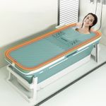 5FT/XL Folding Bathtub Adults Kids Portable Bath Tub w/ Cover Spa Sauna Relaxing