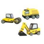 Orange Tree Toys Roadworks Vehicle Set – 3 Wooden Construction Vehicles NEW