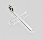 Solid 925 Sterling Silver Plain Cross Crucifix Pendant - 28.5mm x 15mm