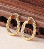 9ct Rope Twist Ladies Pattern Hoop Earrings 9K Gold Filled Round Trendy Design