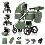 3 in 1 Baby Stroller Portable Travel Pram Foldable Aluminum Frame
