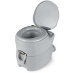 20L Portable Toilet w/ Flush Pump 150kg Capacity Compact Dual Outlet Commode
