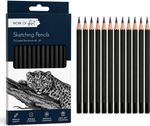 12 Piece Sketching Pencils 6B-6H Graphite Drawing Set for Artists & Students