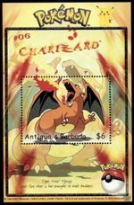 Antigua 2001 - Pokemon #06 Charizard - Souvenir Stamp Sheet - Scott #2426 - MNH