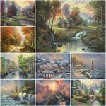 Forest Cottage Villa 5D Round Diamond Painting Cross Stitch Embroidery Wall Art